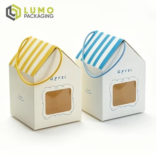 House-Shaped Striped Rope Tuck Box