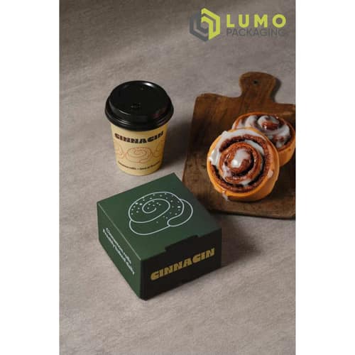 Green Cinnamon Roll Bakery Box
